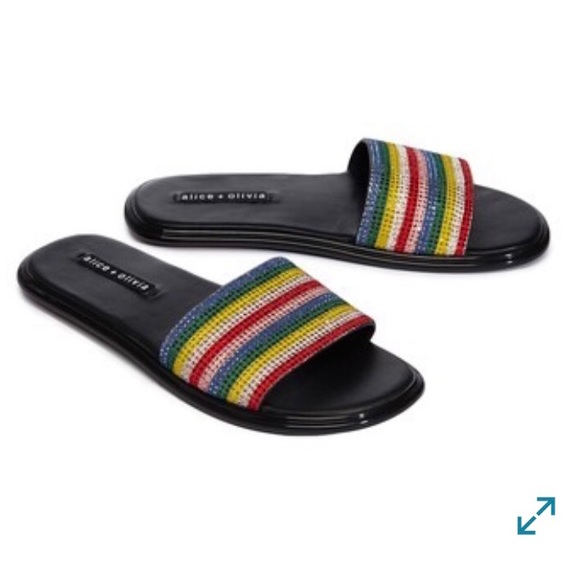 Alice & Olivia rainbow slides New in Box - Picture 1 of 7